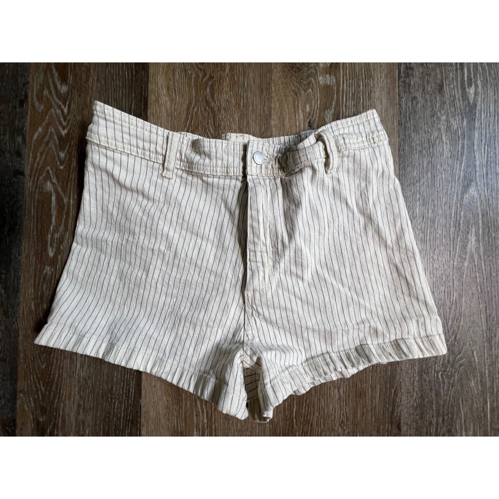 Universal Thread Sailor Shorts Womens 12 Cream Pinstripe High‎ Rise Nautical